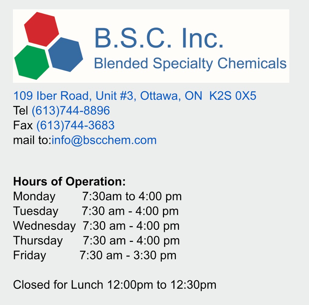 B S C Inc | 109 Iber Rd #3, Ottawa, ON K2S 0X5, Canada | Phone: (613) 831-7343