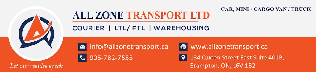 All Zone Transport ltd. | 134 Queen St E Suite 401B, Brampton, ON L6V 1B2, Canada | Phone: (905) 782-7555