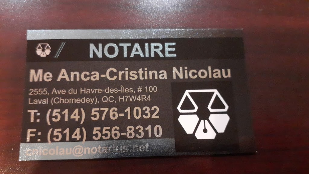 Me Anca-Cristina Nicolau - Notaire Chomedey | 2555 Av. du Havre des Îles #100, Laval, QC H7W 4R4, Canada | Phone: (514) 576-1032