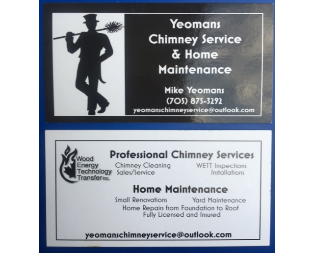 Yeomans Cheminy Service and Home Maintenance | Fire Route 18 County 9118, Havelock-Belmont-Methuen, ON K0L 1Z0, Canada | Phone: (705) 875-3292