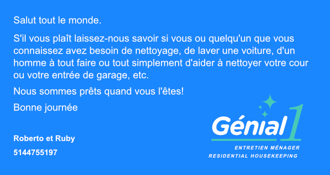 GENIAL 1 | 3975 Rue Antoine-Bedwani, Laval, QC H7W 0J5, Canada | Phone: (514) 475-5197