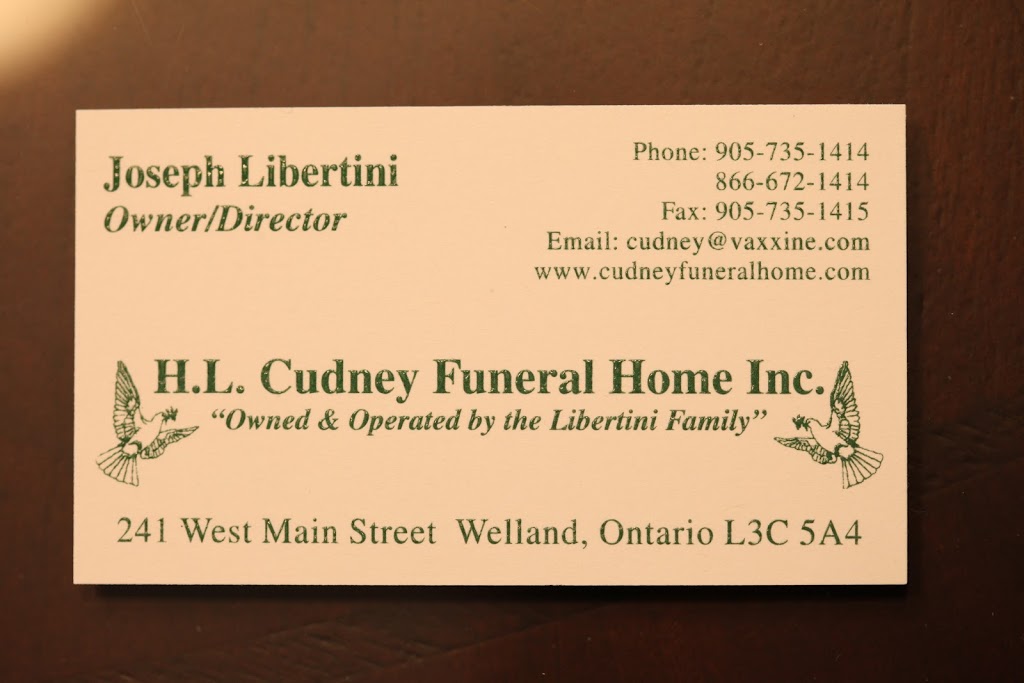 Cudney Funeral Home Inc | 241 W Main St, Welland, ON L3C 5A4, Canada | Phone: (905) 735-1414