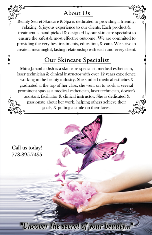 Beauty Secret Skincare & Spa | 3082 Spring St, Port Moody, BC V3H 1Z8, Canada | Phone: (778) 895-7495