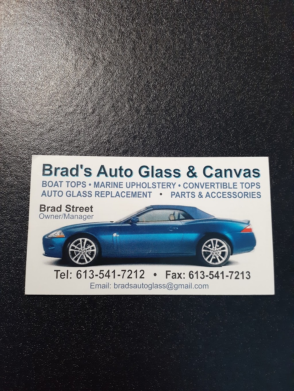 Brads Auto Glass & Canvas | 382 Patrick St, Kingston, ON K7K 3R5, Canada | Phone: (613) 541-7212