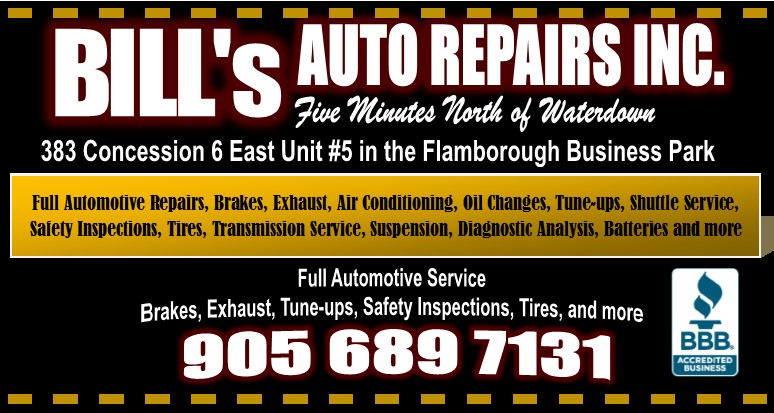 Bills Auto Repairs Inc. | 383 Concession Rd 6 E, Millgrove, ON L0R 1V0, Canada | Phone: (905) 689-7131