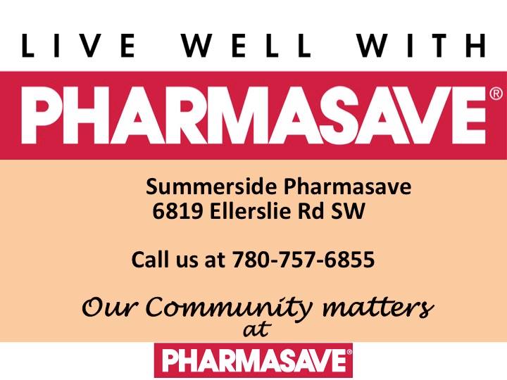 Summerside Pharmasave Pharmacy | 6819 Ellerslie Rd SW, Edmonton, AB T6X 2A1, Canada | Phone: (780) 757-6855