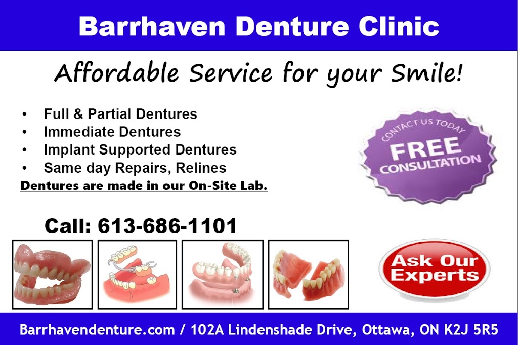 Barrhaven Denture Clinic | 102A Lindenshade Dr, Nepean, ON K2J 5R5, Canada | Phone: (613) 686-1101