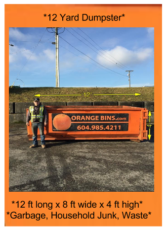 Orange Bins - Bin Rental Vancouver | 1243 Thurlow St, Vancouver, BC V6E 1X4, Canada | Phone: (604) 445-1000