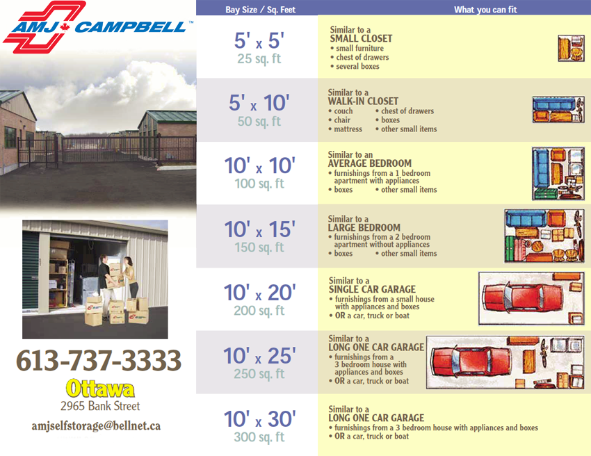 AMJ Campbell Self Storage Ottawa | 2965 Bank St, Gloucester, ON K1T 1N9, Canada | Phone: (613) 737-3333