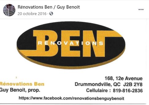 Rénovations BEN | 168 12e Av, Drummondville, QC J2B 2Y8, Canada | Phone: (819) 816-2836