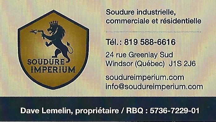 Soudure imperium | 49 greenlay sur, Windsor, QC J1S 2J5, Canada | Phone: (819) 588-6616