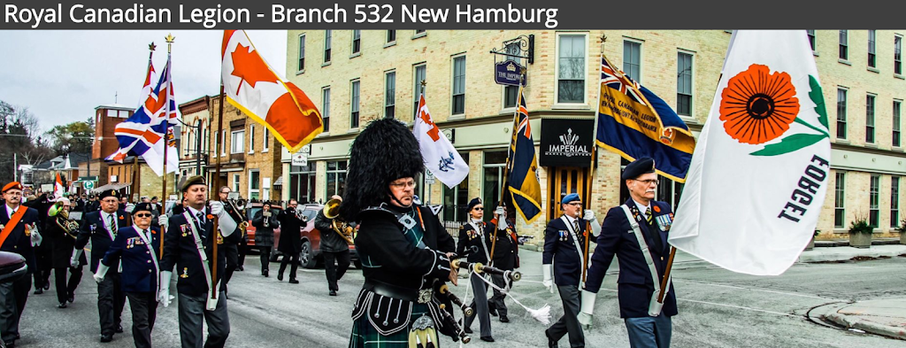 Royal Canadian Legion Branch 532 | 65 Boullee St, New Hamburg, ON N3A 1E1, Canada | Phone: (519) 662-3770