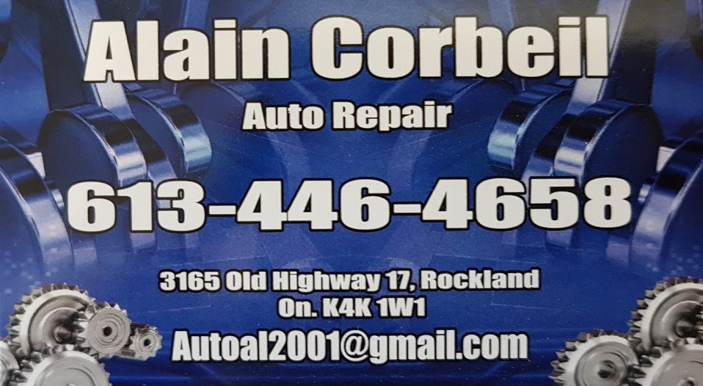 Alain Corbeil Auto Repair | 3165 Old Highway 17, Rockland, ON K4K 1W1, Canada | Phone: (613) 446-4658