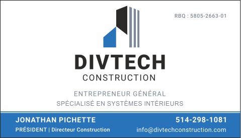 Divtech Construction inc. | 655 Bd Jean-Paul-Vincent, Longueuil, QC J4G 1S6, Canada | Phone: (514) 298-1081