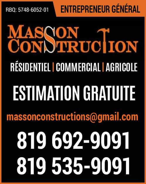 Masson Construction | 1161 rang 5, Saint-Étienne-des-Grès, QC G0X 2P0, Canada | Phone: (819) 692-9091