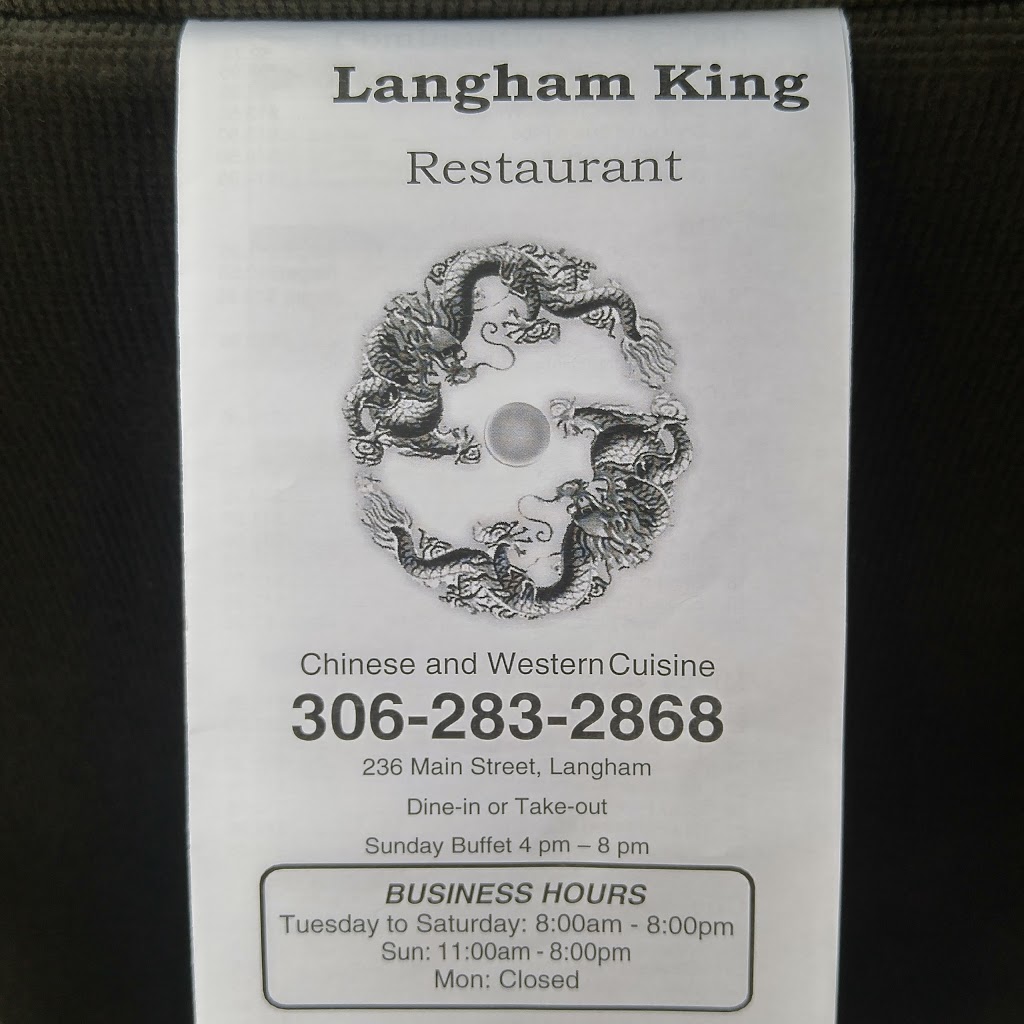 Langham King Restaurant | 236 Main St E, Langham, SK S0K 2L0, Canada | Phone: (306) 283-2868