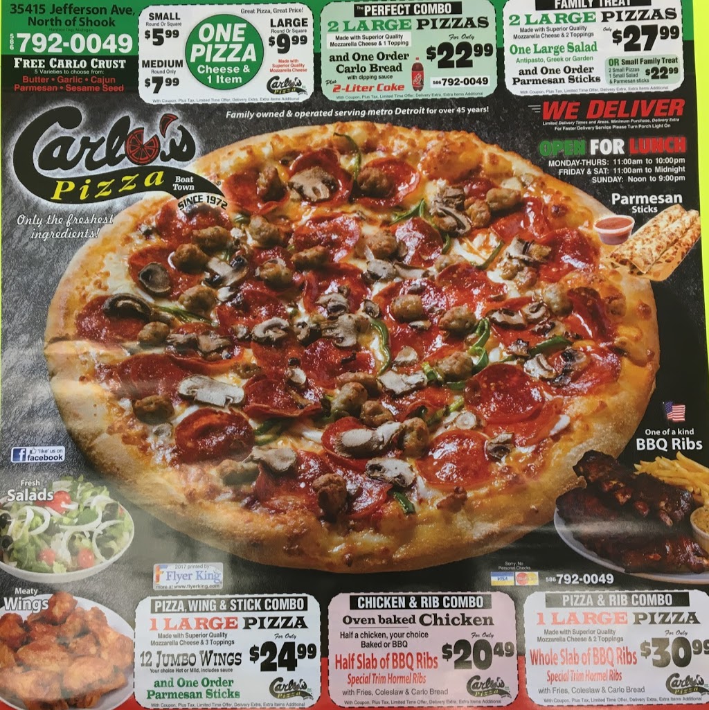 Carlos Pizza | 35415 Jefferson Ave, Harrison Charter Township, MI 48045, USA | Phone: (586) 792-0049