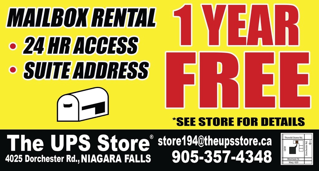 The UPS Store #194 | 4025 Dorchester Rd, Niagara Falls, ON L2E 6N1, Canada | Phone: (905) 357-4348