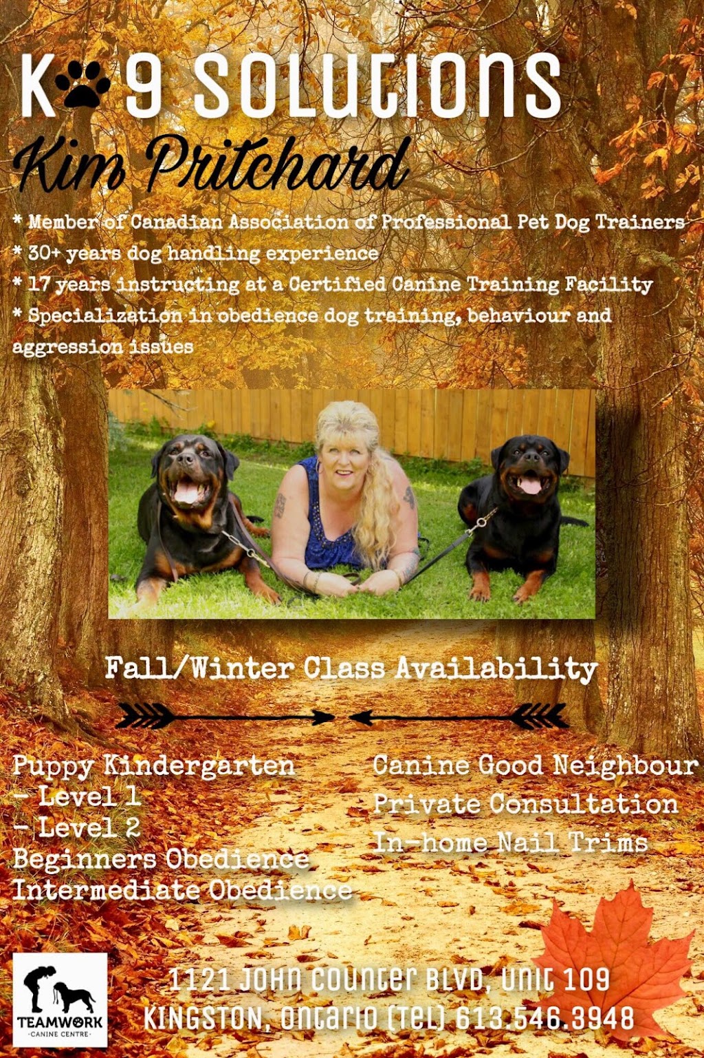 K-9 Solutions Mobile Pet Services | 2254 Sydenham Rd, Elginburg, ON K0H 1M0, Canada | Phone: (613) 546-3948