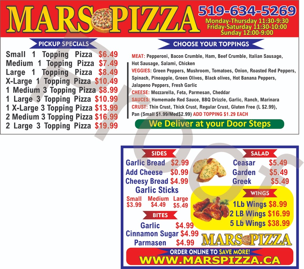 Mars Pizza | 118 Snyders Rd E, Baden, ON N3A 2V6, Canada | Phone: (519) 634-5269