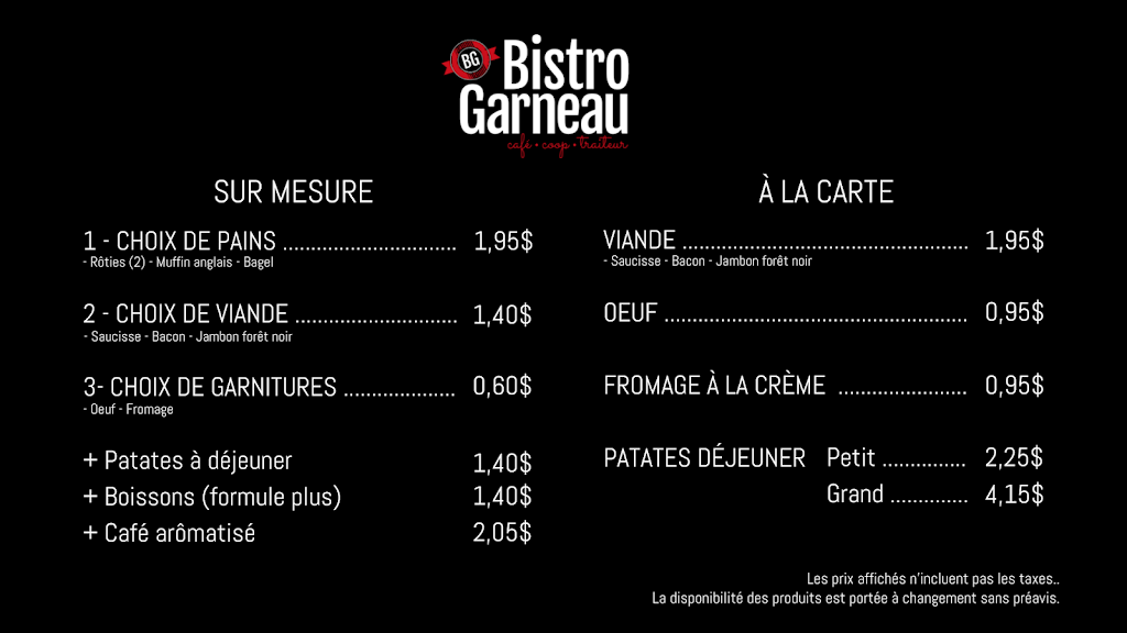 Bistro Garneau | 1660 Bd de lEntente, Québec, QC G1S 4S3, Canada | Phone: (418) 681-8134