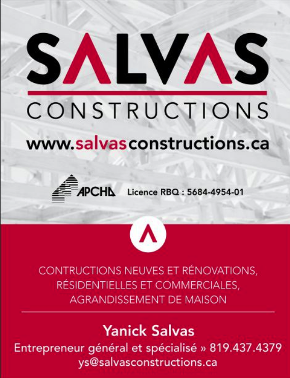 Les Constructions Salvas Inc | 332 Rue Gosselin, Magog, QC J1X 5R8, Canada | Phone: (819) 437-4379