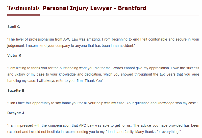 APC Personal Injury Lawyer | 7 Charlotte St, Brantford, ON N3T 5W7, Canada | Phone: (800) 317-6205