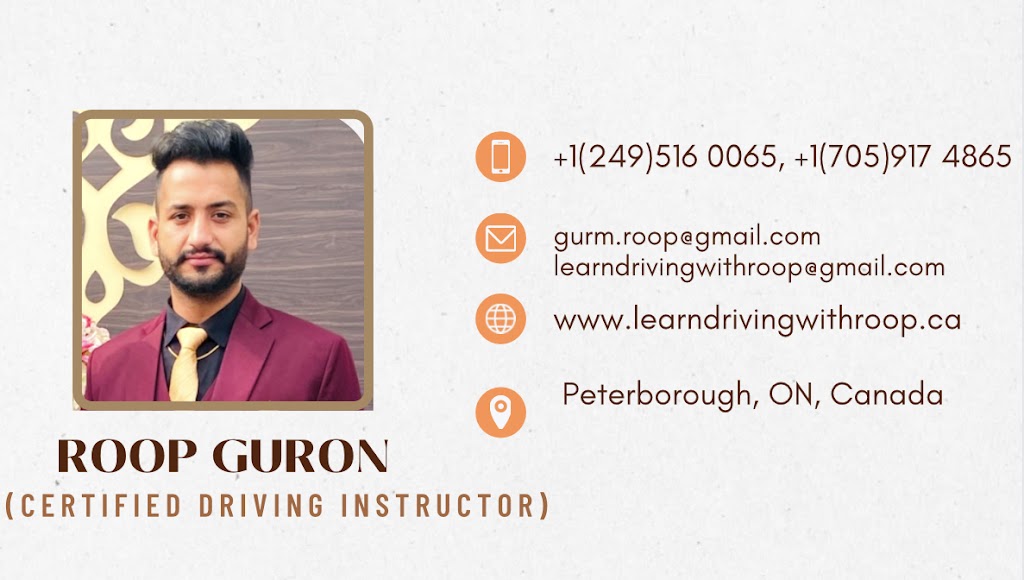 Learn Driving With Roop | 217 Bethune St, Peterborough, ON K9J 3L4, Canada | Phone: (249) 516-0065