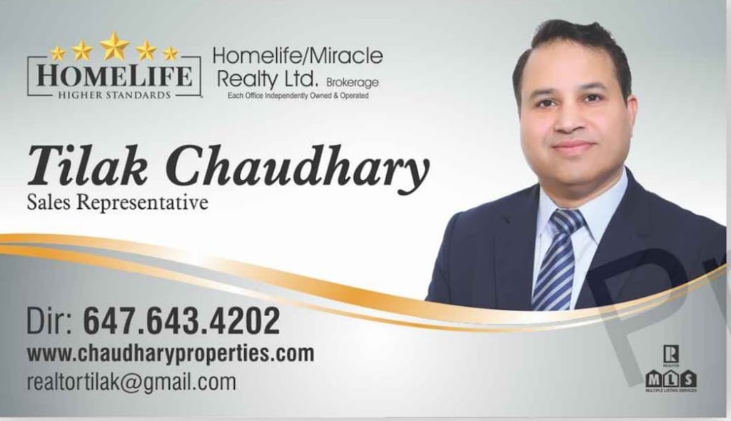 Tilak Chaudhary: Homelife Miracle Realty | 470 Chrysler Dr # 20, Brampton, ON L6S 0C1, Canada | Phone: (647) 643-4202