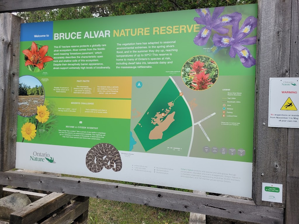 Bruce Alvar Nature Reserve | Hwy 6, Northern Bruce Peninsula, ON N0H 1Z0, Canada | Phone: (800) 440-2366