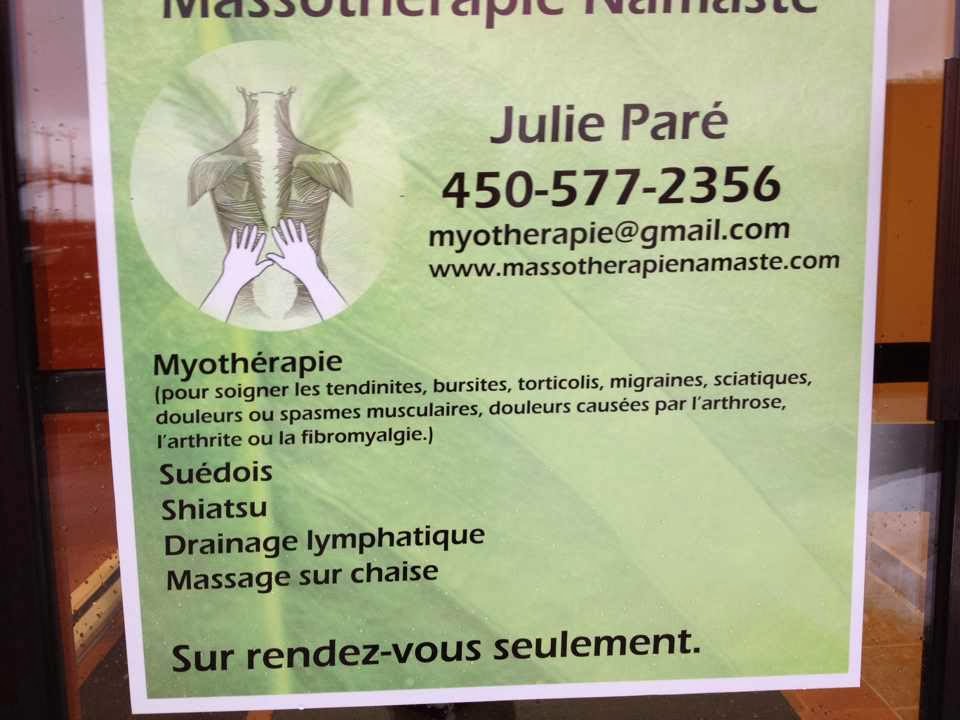 Massothérapie Namasté | 4733 Rue Foster, Waterloo, QC J0E 2N0, Canada | Phone: (450) 577-2356