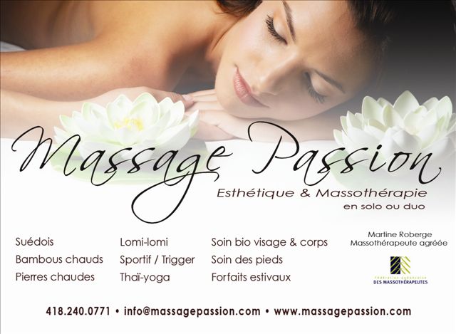 Massage Passion | 8 Chemin du Golf, Baie-Saint-Paul, QC G3Z 1X6, Canada | Phone: (418) 240-0771