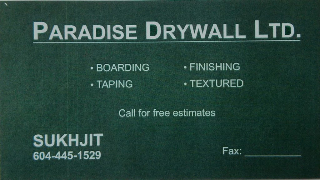 Paradise Drywall Ltd | 597e57 th ave, Vancouver, BC V5X 1T1, Canada | Phone: (604) 445-1529