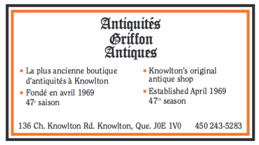 Antiquités Griffon | 136 Chemin Knowlton, Knowlton, QC J0E 1V0, Canada | Phone: (450) 243-5283