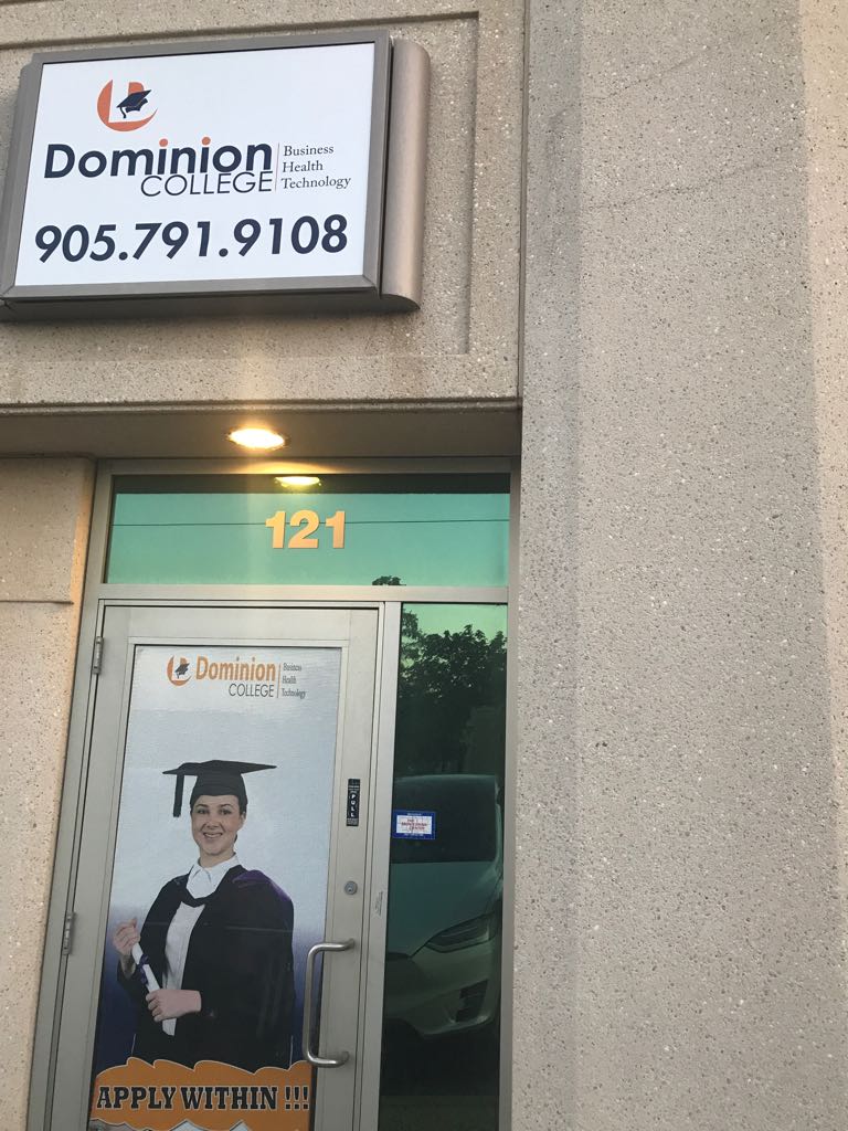 Dominion College of Business Health and Technolgy Inc | 2 Automatic Rd unit 121, Brampton, ON L6S 6K8, Canada | Phone: (905) 791-9108