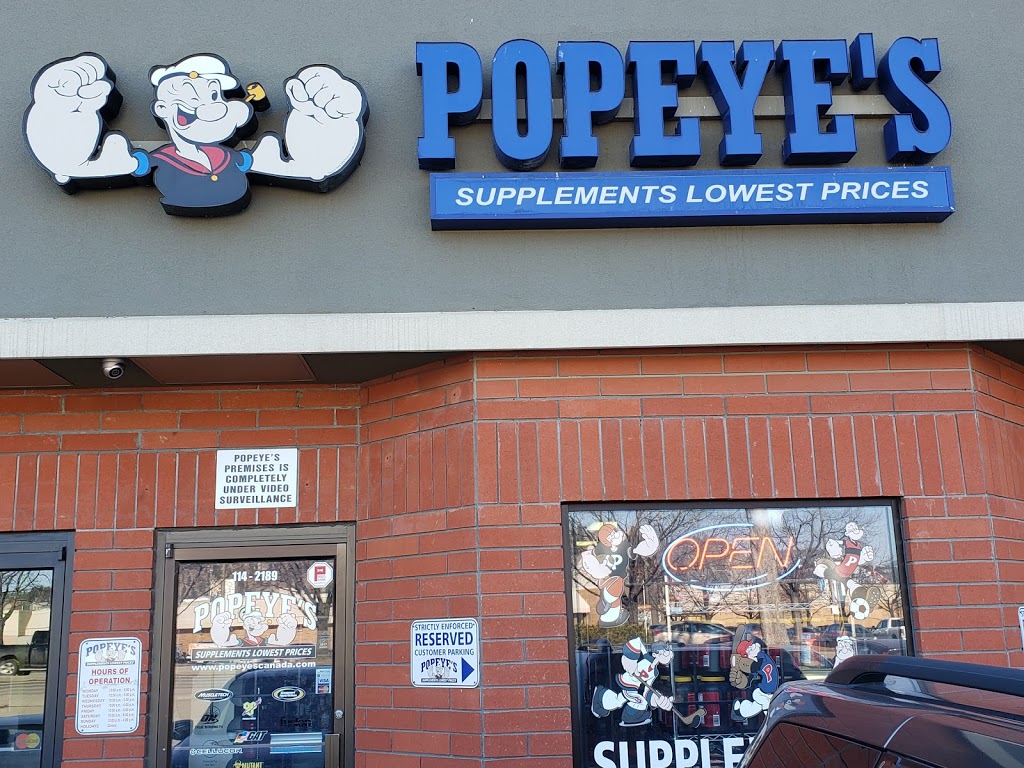 Popeyes Supplements Kelowna | 114 - 2189 Springfield Rd, Kelowna, BC V1Y 7X1, Canada | Phone: (125) 087-86719