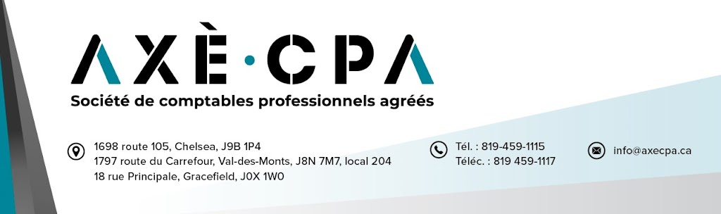 Axè CPA Inc. | 1797 Rte du Carr Local 204, Val-des-Monts, QC J8N 7M8, Canada | Phone: (819) 459-1115