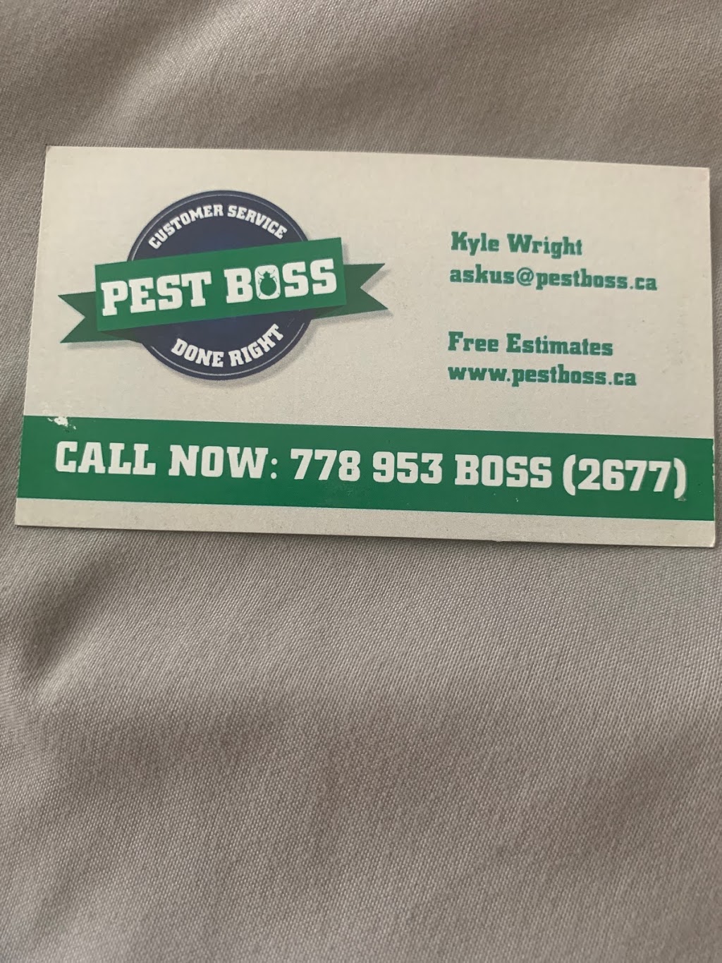 Pest Boss | 4353 Halifax St #507, Burnaby, BC V5C 5Z4, Canada | Phone: (778) 953-2677