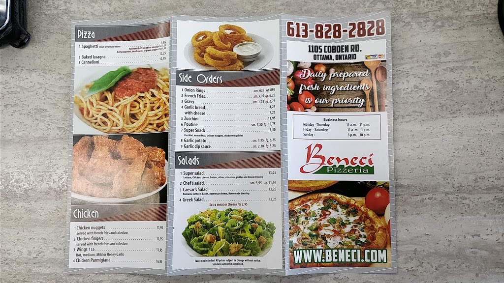 Beneci Pizzeria | 1105 Cobden Rd, Ottawa, ON K2C 2Z1, Canada | Phone: (613) 828-2828