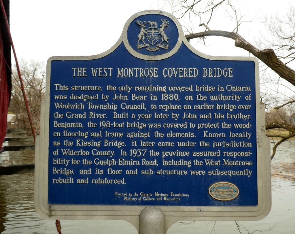 West Montrose Covered Bridge (Kissing Bridge) | 1 Covered Bridge Dr, West Montrose, ON N0B 2V0, Canada | Phone: (519) 669-1647