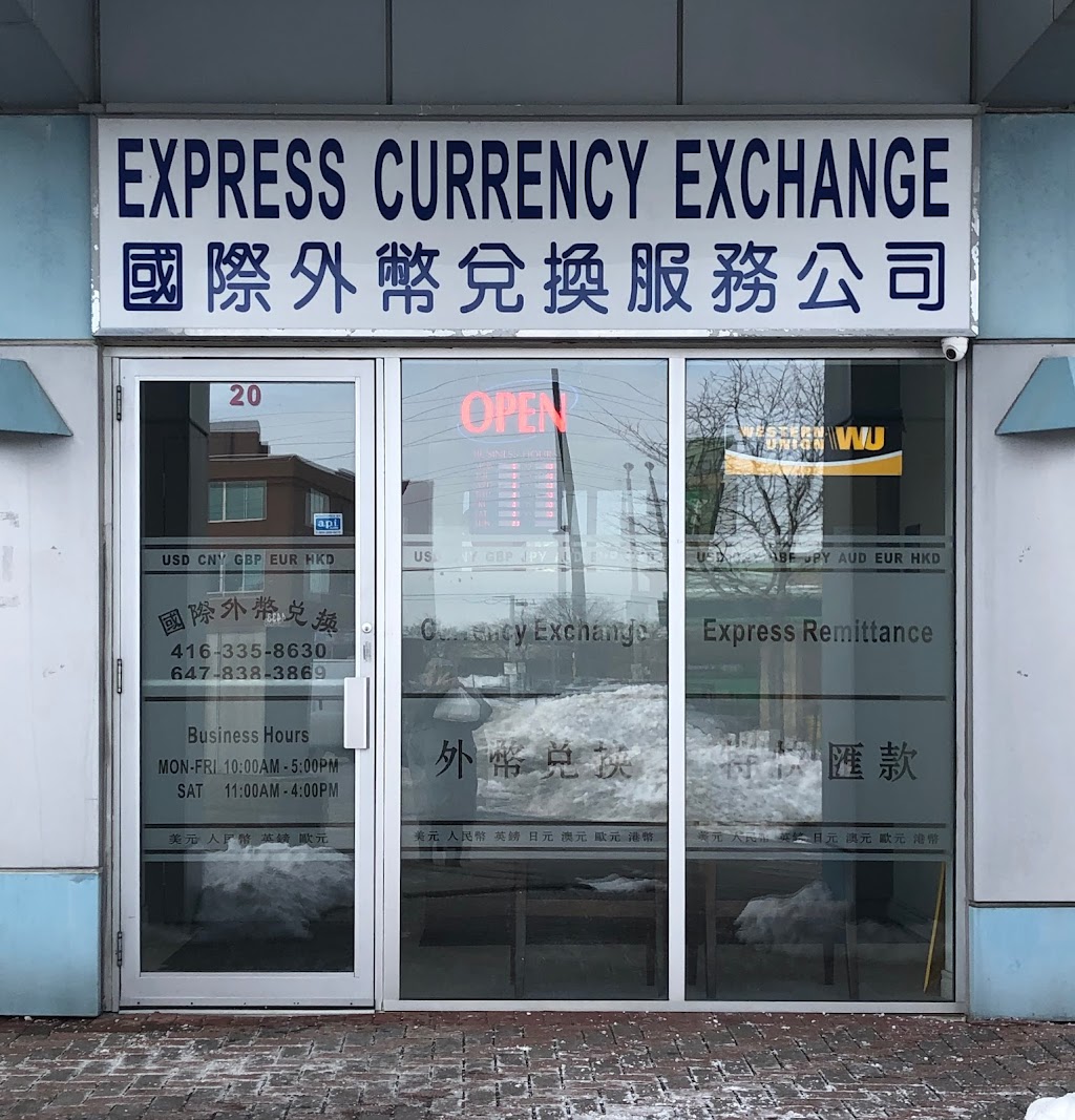 Express Currency Exchange | 20-4400 Sheppard Ave E, Scarborough, ON M1S 1T8, Canada | Phone: (416) 335-8630