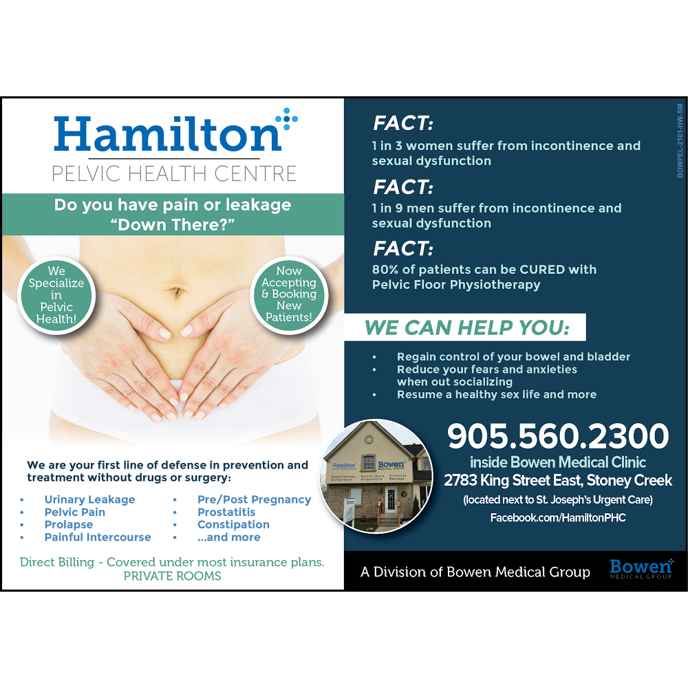 Hamilton Pelvic Health Centre | 2783 King St E Unit2, Hamilton, ON L8G 1J3, Canada | Phone: (905) 560-2300