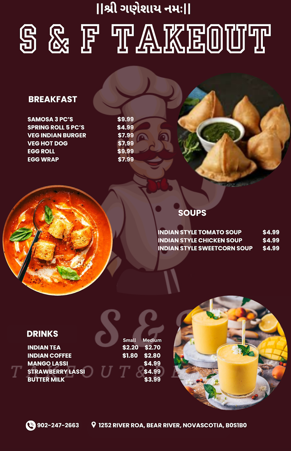 S & F TAKEOUT | 1252 River Rd, Bear River, NS B0S 1B0, Canada | Phone: (902) 247-2663