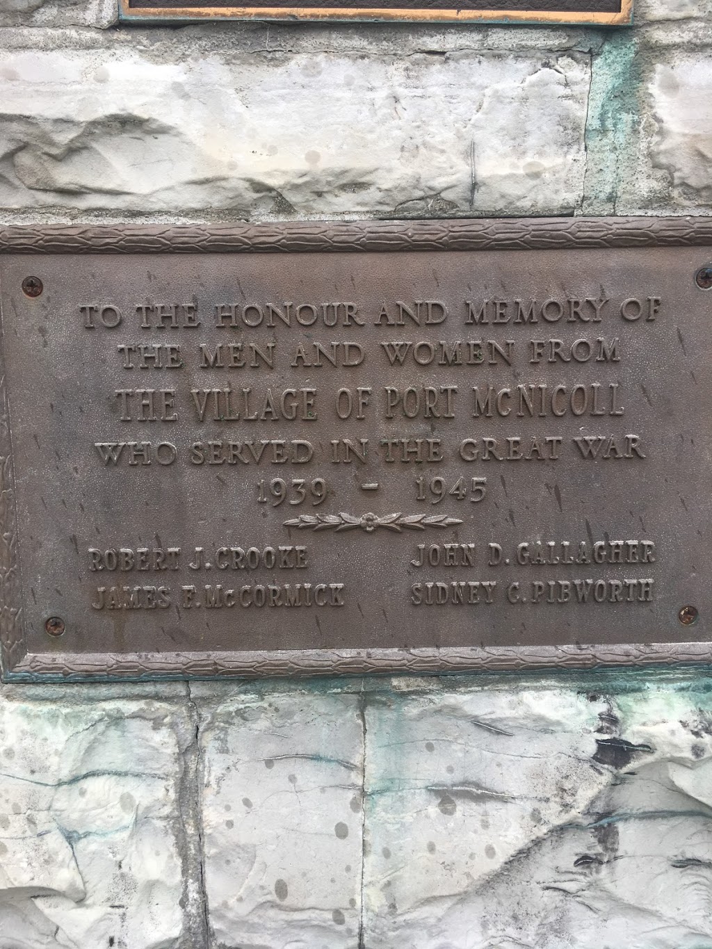 Great War Memorial | 368-406 Davidson St, Port McNicoll, ON L0K 1R0, Canada