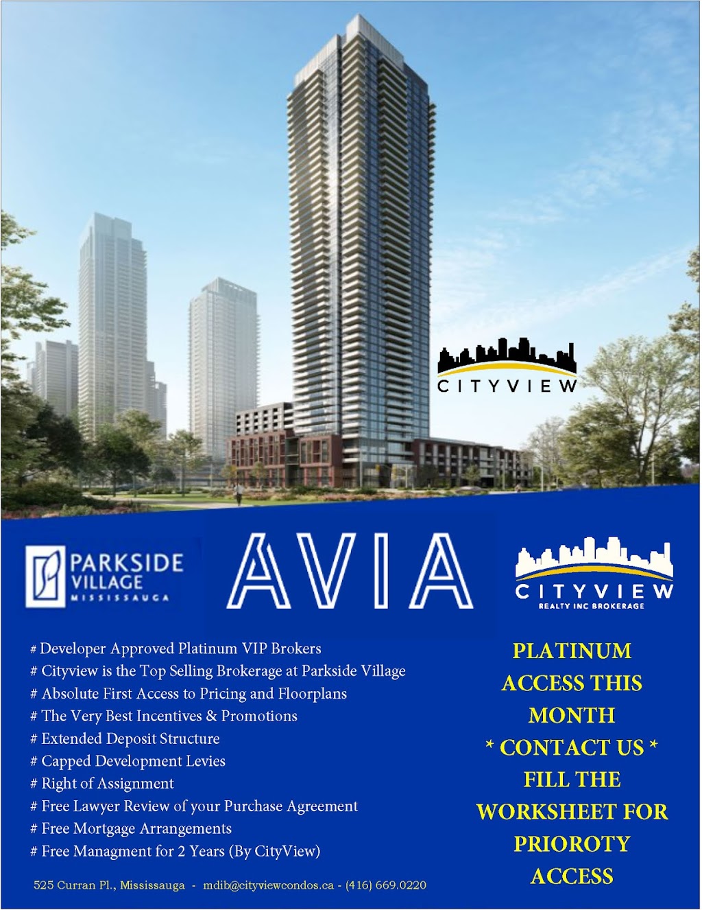 AVIA CONDO | CITYVIEW REALTY | 525 Curran Place, Mississauga, ON L5B 0H4, Canada | Phone: (416) 669-0220