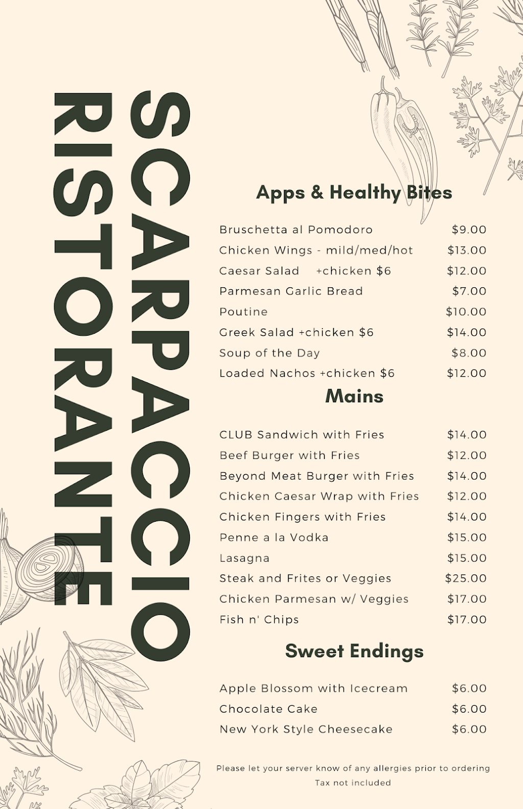 Scarpaccio Ristorante Grill and Wine bar | 81 Hart Dr, Barrie, ON L4N 5M3, Canada | Phone: (705) 734-0070