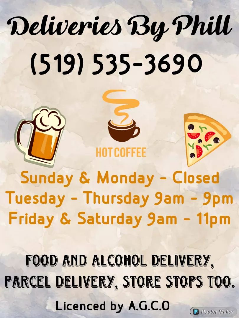 Deliveries by phill | 4340 Cromarty Dr E24, Mossley, ON N0L 1V0, Canada | Phone: (519) 535-3690