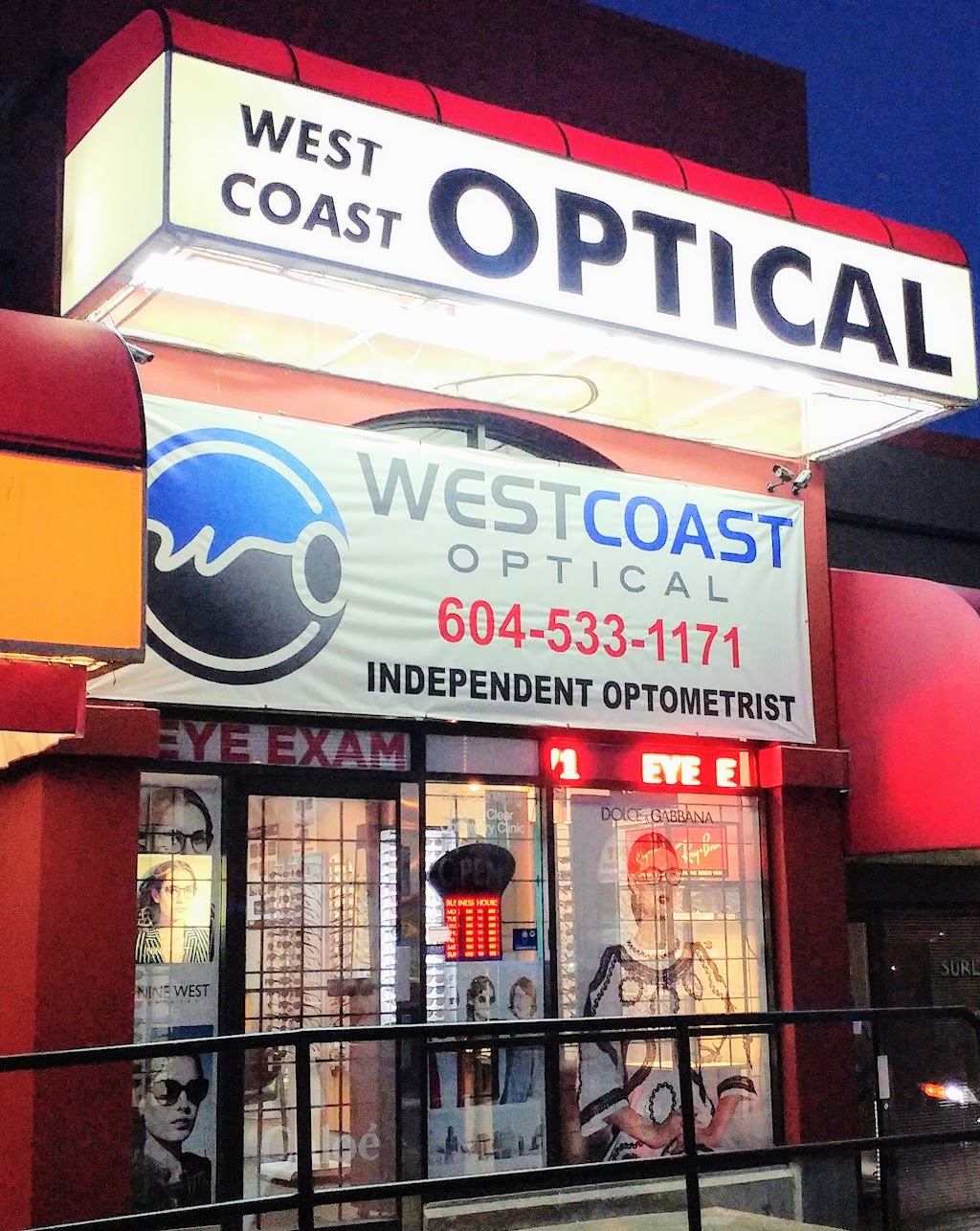 West Coast Optical | 19475 Fraser Hwy #102B, Surrey, BC V3S 6K7, Canada | Phone: (604) 533-1171