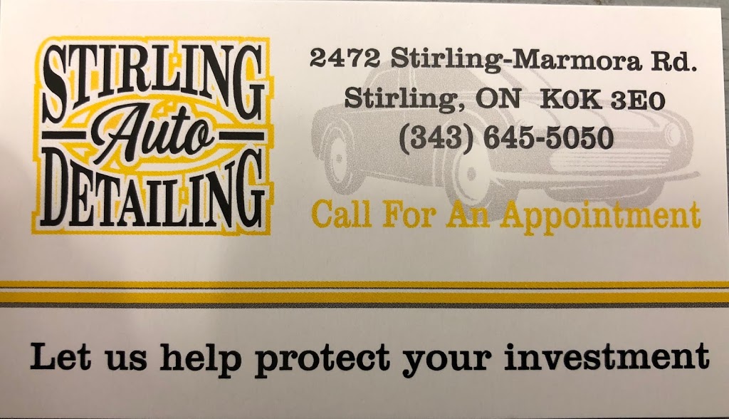 Stirling Auto Detailing | 2472 Stirling Marmora Rd, Stirling, ON K0K 3E0, Canada | Phone: (343) 645-5050