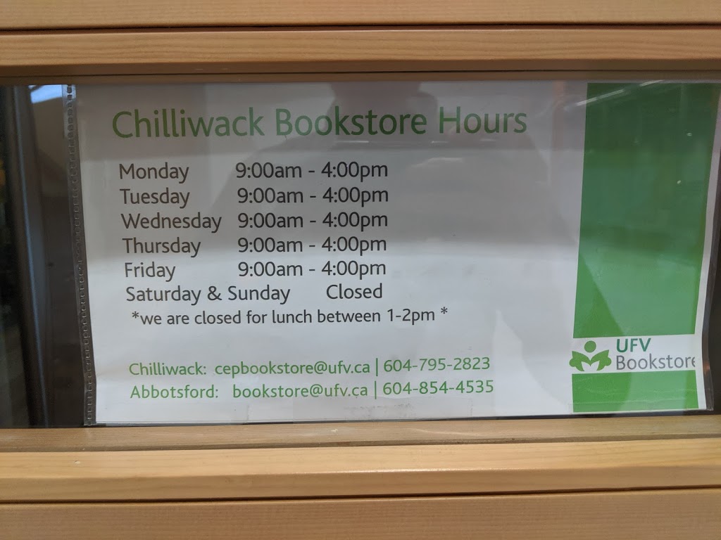 UFV Chilliwack Bookstore | 45190 Caen Ave, Chilliwack, BC V2R 0N3, Canada | Phone: (604) 795-2823